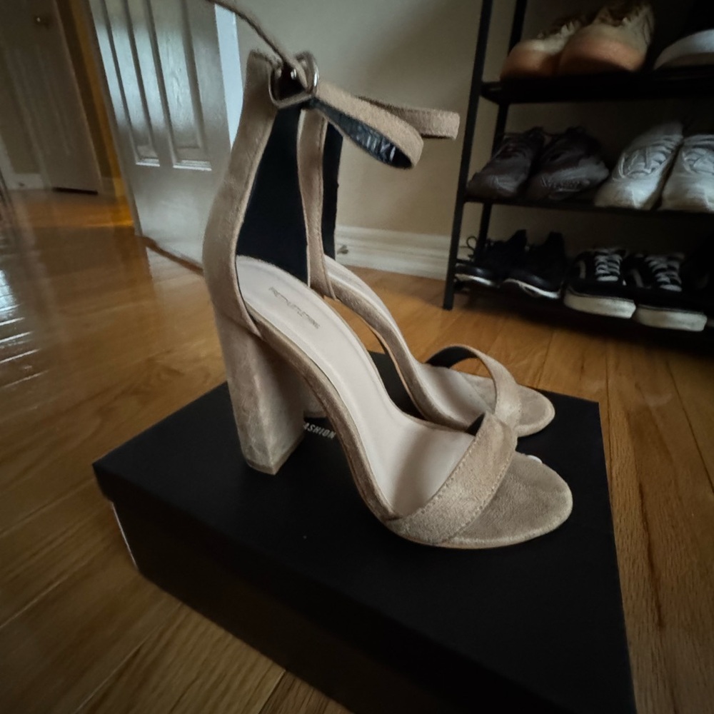 Elegant Tan High Heel Sandals
